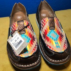 Ariat Women's Cruiser Copper Metallic with Rainbow Aztec Moc Toe Casual Shoes